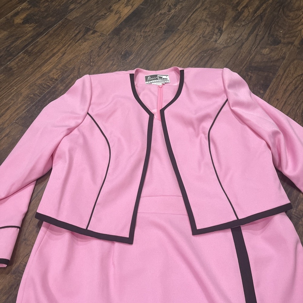 Ben Marc International Women's Church Suit Set Pink Dress & Jacket, Sz 18 EUC - Picture 2 of 15